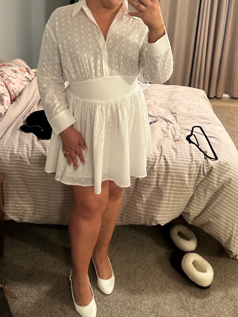 Miss Circle White Lace Mini Dress